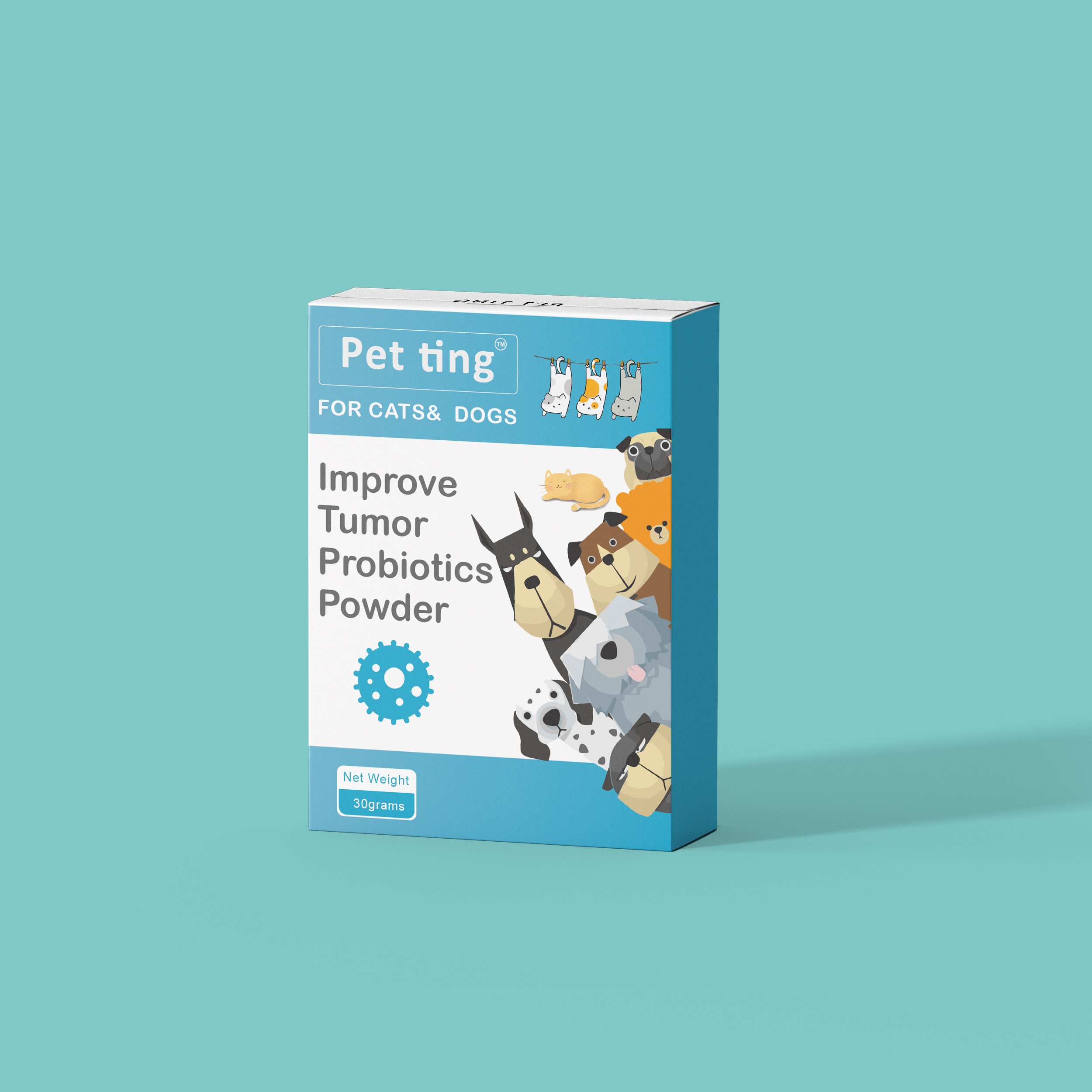 Grau de alimentação Melhore o pó probiótico de probióticos multissônios do tumor para animais de estimação