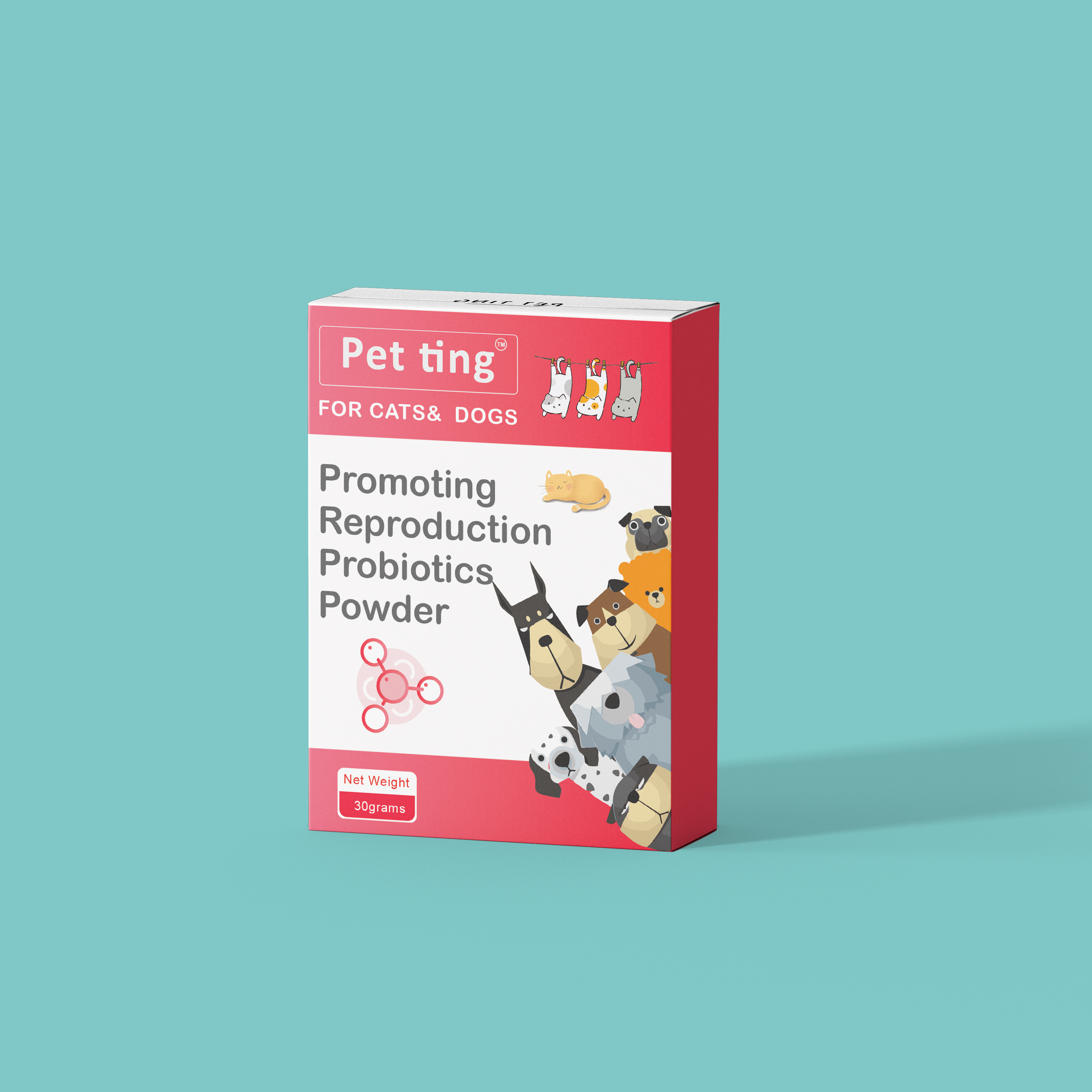 Pó probiótico misturado multissista para promover a reprodução de animais de estimação